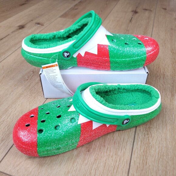 Crocs Classic Elf Faux Fur Lined Clogs Holiday Christmas Glitter Mens 13 /Wmn14 main image 15